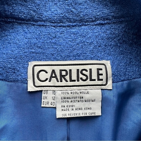 Vintage Carlisle Boiled Wool Jacket in Blue Size US 10 - Picture 4 of 8